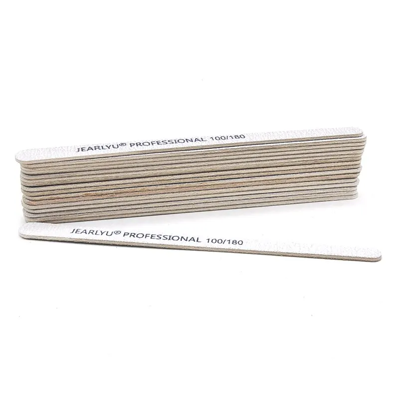 10 Pcs Strong Thick Wood Nail Files Grit 100 180 240 Lima Buffer Manicure File Wooden Sanding Polishing Emery Board Accessories