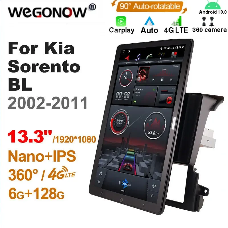 

13.3Inch Ownice 1Din Android10.0 Car Radio 360 Panorama for Kia Sorento BL 2002-2011 GPS Auto Audio Player SPDIF 4G LTE NO DVD