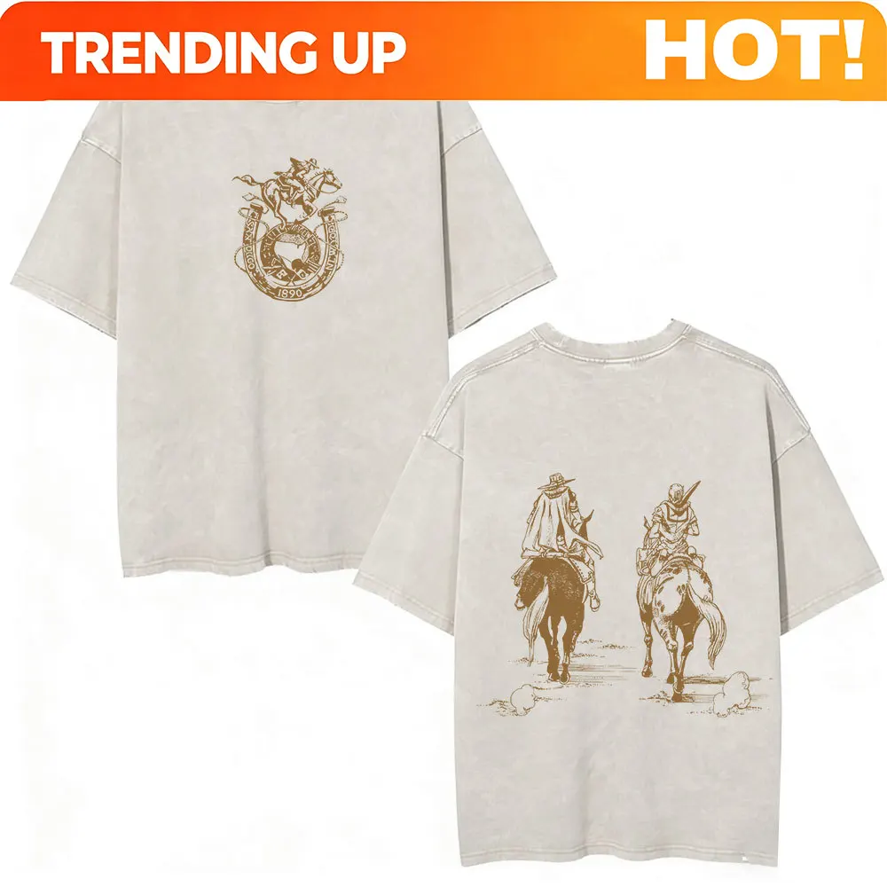Customization Anime Jojo Bizarre Adventure STEEL BALL RUN Manga Vintage Acid Washed T Shirt Men Women Casual Short Sleeves T-shi