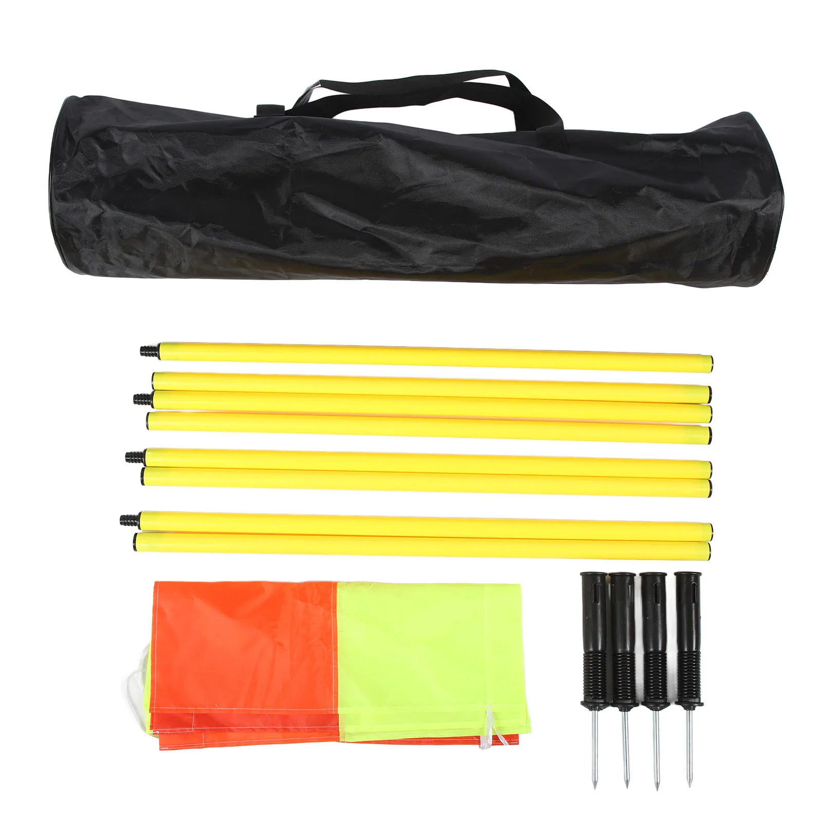 Drapeaux d'angle de terrain de football, poteaux de drapeaux de football en plastique haute visibilité, 2 sections, poteaux de 1.5m, résistants à l'usure, 4 drapeaux pour l'entraînement