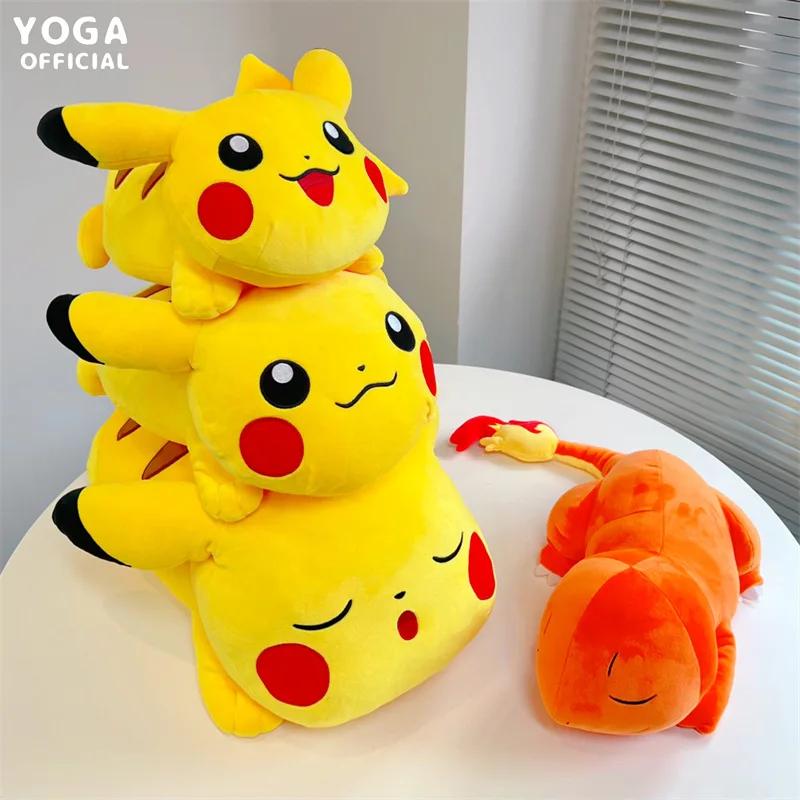 35-60cm Pokemon Charmander Pikachu Animals Stuffed Plush Pillow Toys Leg Clamping Doll Mattress Room Decoration Kids Gifts