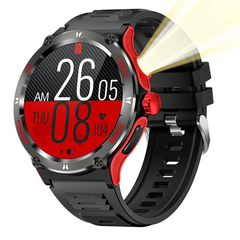 Reloj Inteligente Deportivo para Exteriores, Hombre y Mujer, KT76 Smartwatch 2026, Linterna, Reloj de Pulsera Digital, Reloj Electrónico, Pulsera de Fitness