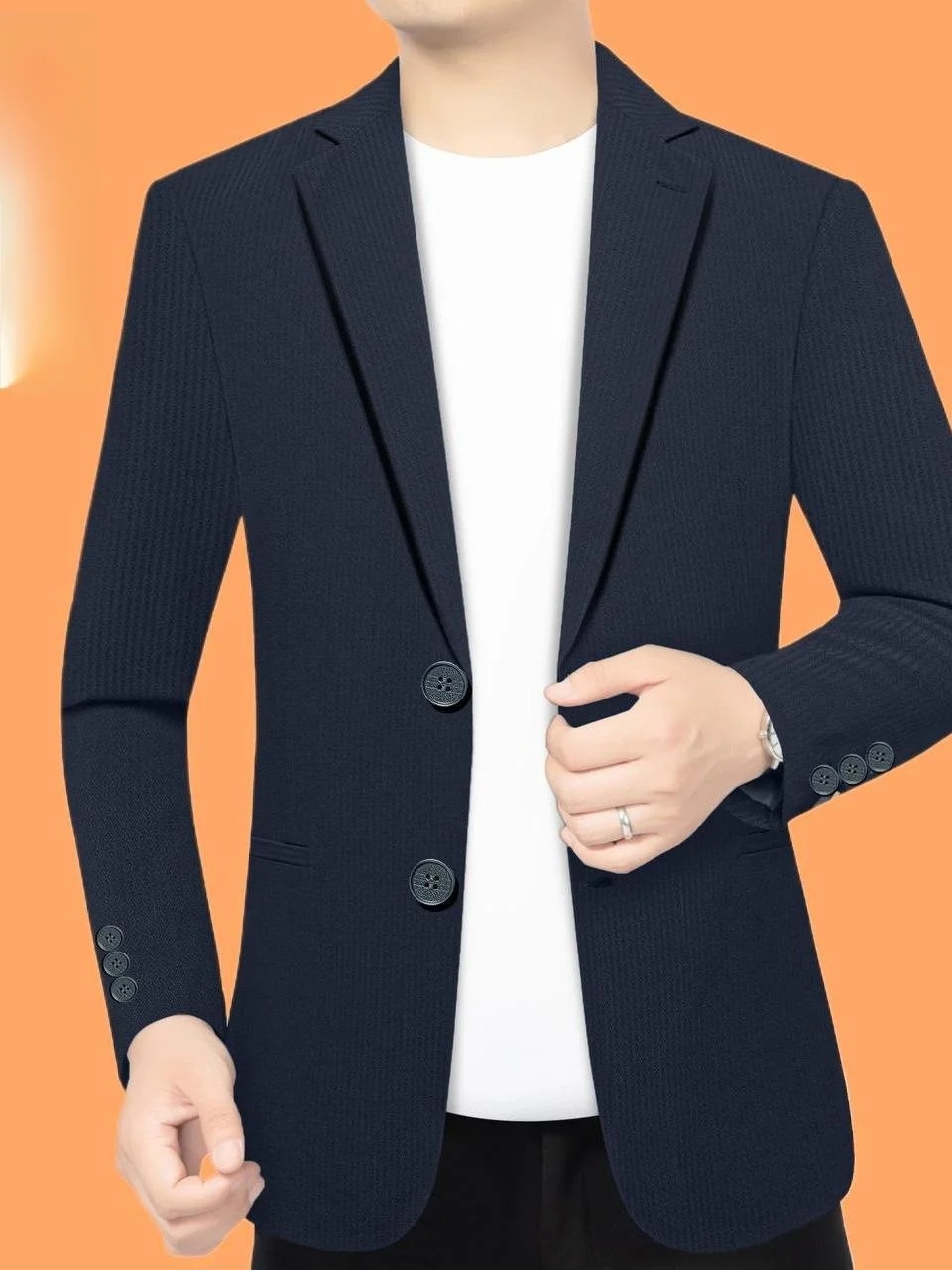 

Мужской тонкий повседневный пиджак Slim Fit, весенне-осенний, новый, легкий, однобортный, из полиэфирного волокна