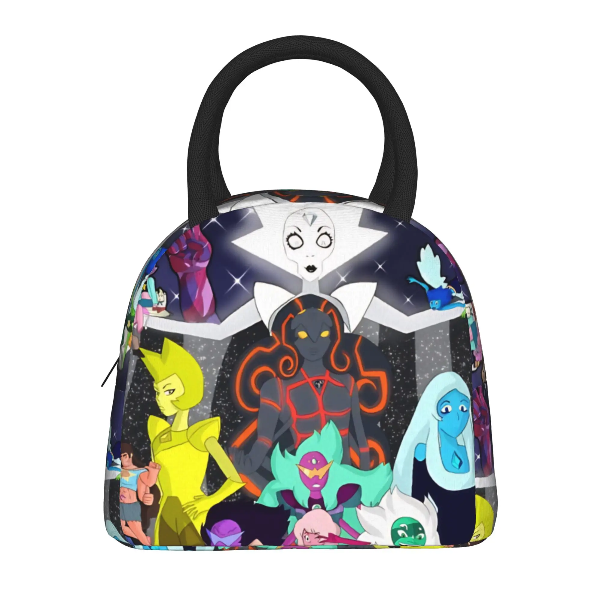 Crystal Gems Steven Universe  Lunch Bag  Retro Lunch Box Travel Portable Thermal Lunch Bags For Women Oxford Custom Cooler Bag