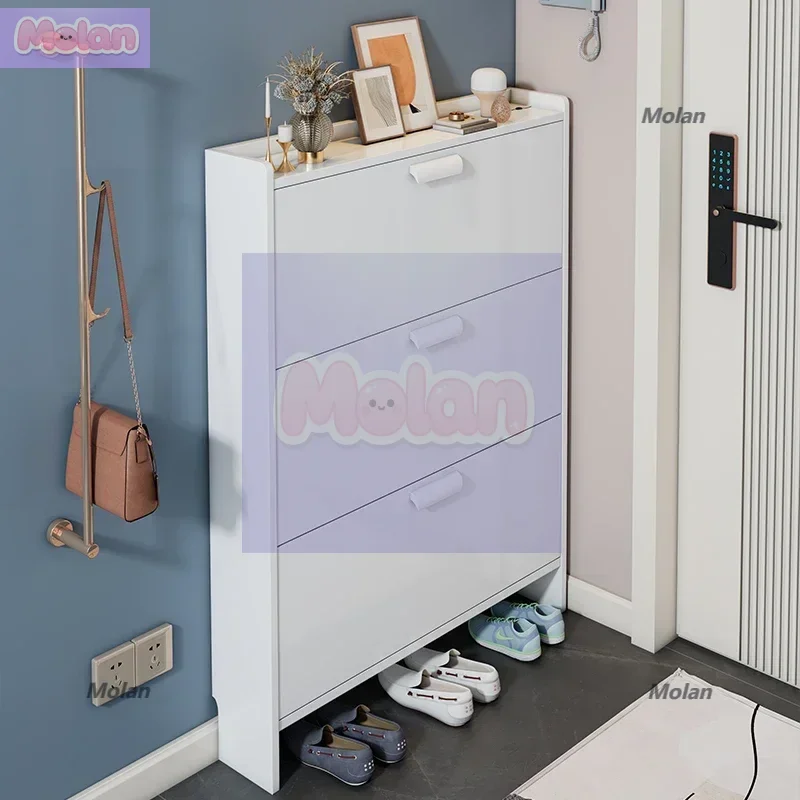 

Ultra-thin tipping bucket shoe cabinet, large-capacity porch cabinet at the door of the home, integrated door, simple storage an
