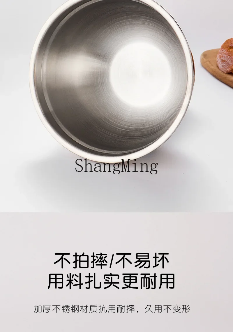 

CLL stainless steel salad bowl creative non-slip bottom with cover egg bowl mixing basin