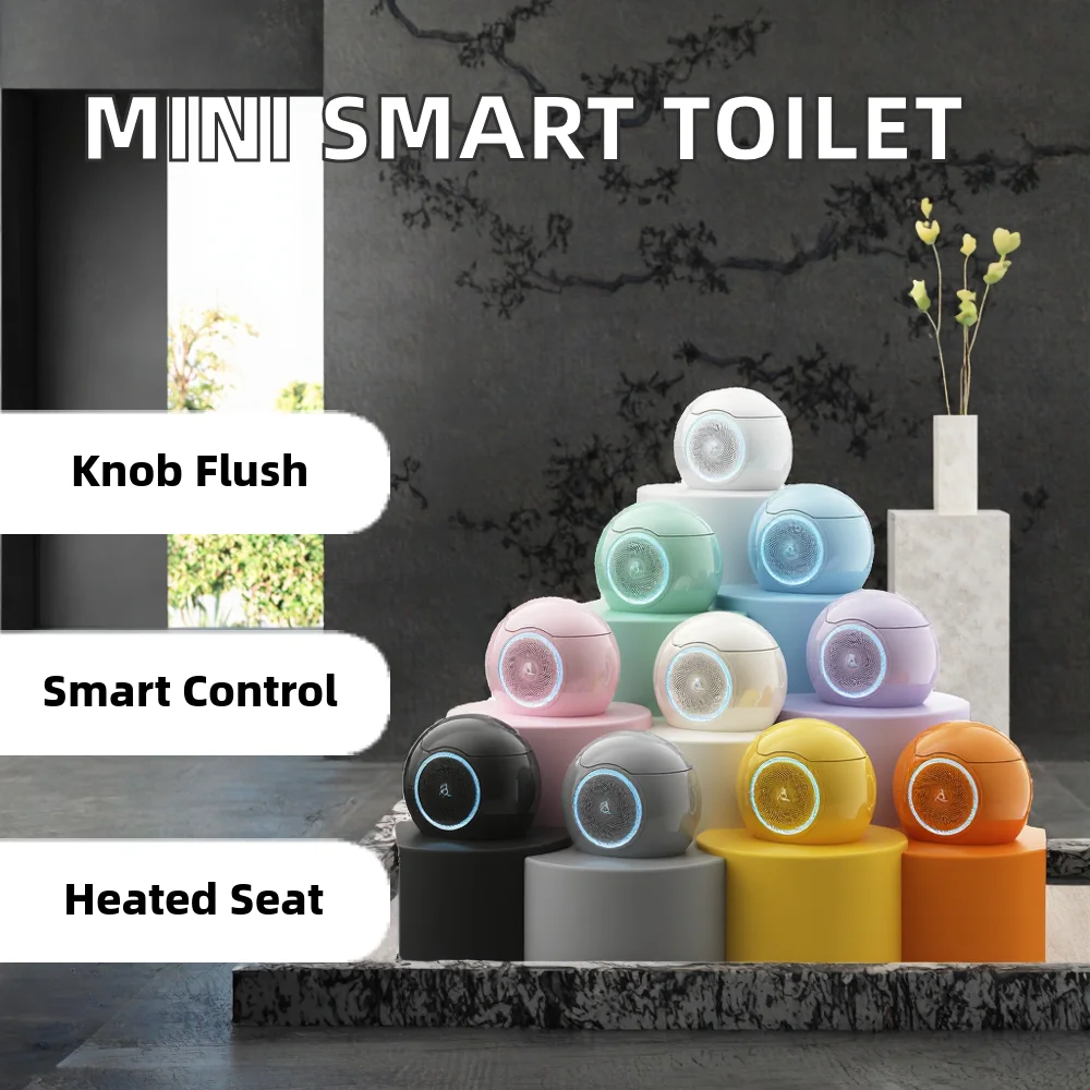 Cute Mini Ceramic Smart Toilet Fully Automatic UV Siphon Seat Heating S-Trap Floor Mounted Small Size Female Washing Included