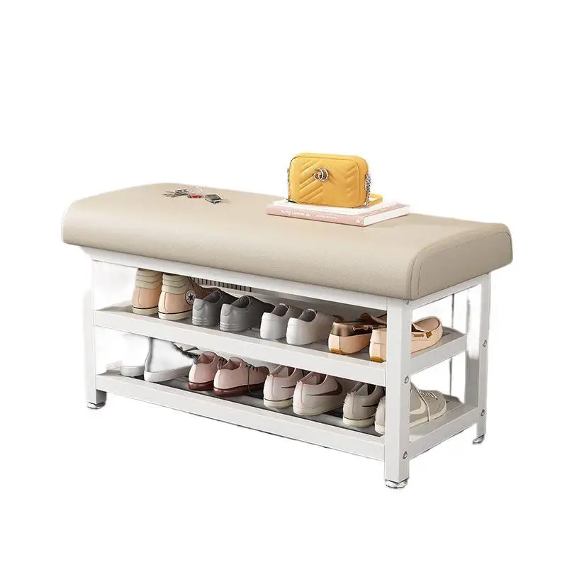 

Customized light luxury high-end shoe change stool door home sitting shoe stool shoe cabinet integrated into the home bedroom