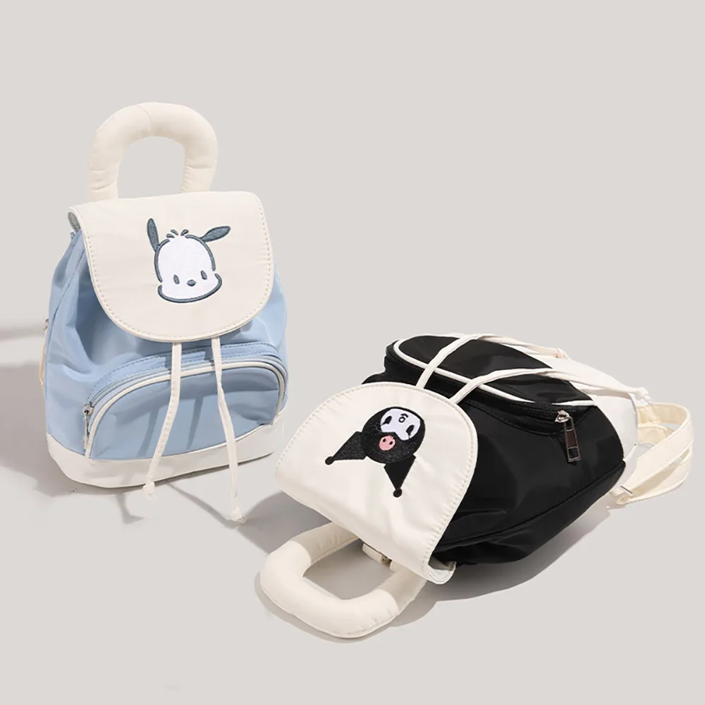 Sanrio Pochacco School Bag Kawaii Pu Handbags Student Schoolbag Waterproof Commuting Satchel Backpack Women Outdoor Casual Pouch