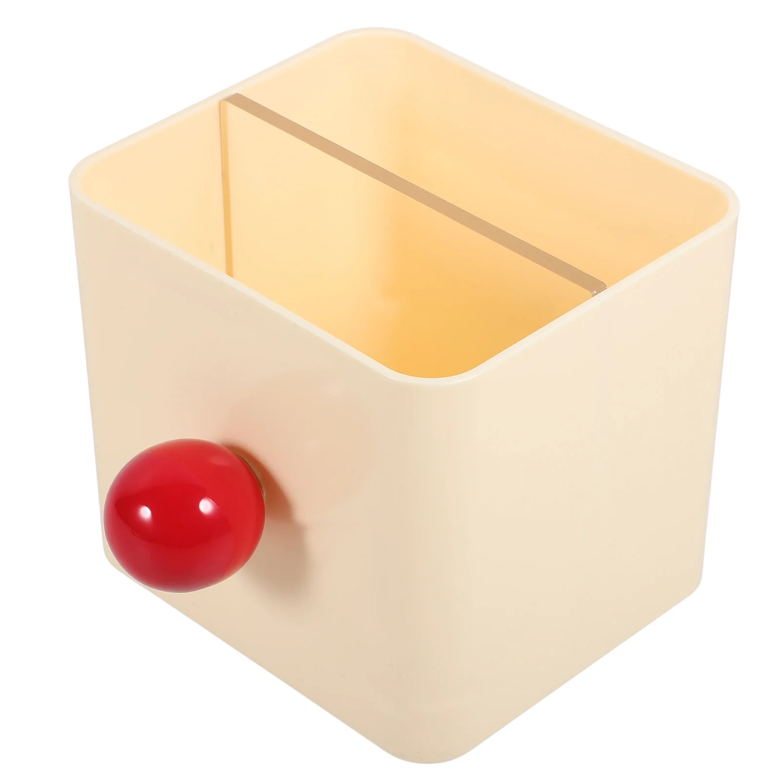 

Plastic Pen Holder Desk Organizer Storage Box for Pens Pencils Rulers Keys Office Supplies ABS Material Red Ball Easy Clean