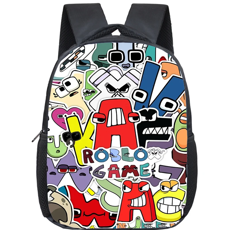 Alphabet Lore Backpack Boys Girls Kindergarten Bag Letter Cartoon Print Kids Backpacks Waterproof School Bags Childcare Bookbag