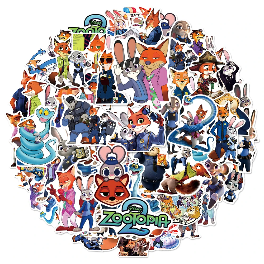 

10/30/50pcs Disney Zootopia Cartoon Judy Nick Stickers Funny Anime Movie Decals DIY Scrapbooking Luggage Phone Sticker Packing