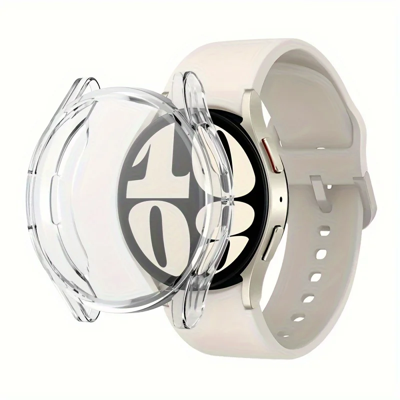 Schutzhülle für Samsung Galaxy Watch 4 5 6 7 FE 40mm 44mm, TPU-Bumper mit Bildschirmschutz, vollständige Abdeckung 40mm, Zubehör