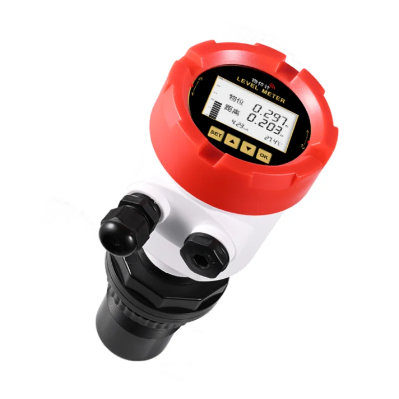 4-20mA RS485 Ultrasonic Water Level Sensor 5M 10M 15M Water Tank Sewage Level Sensor Level Measuring Instruments Transmitter