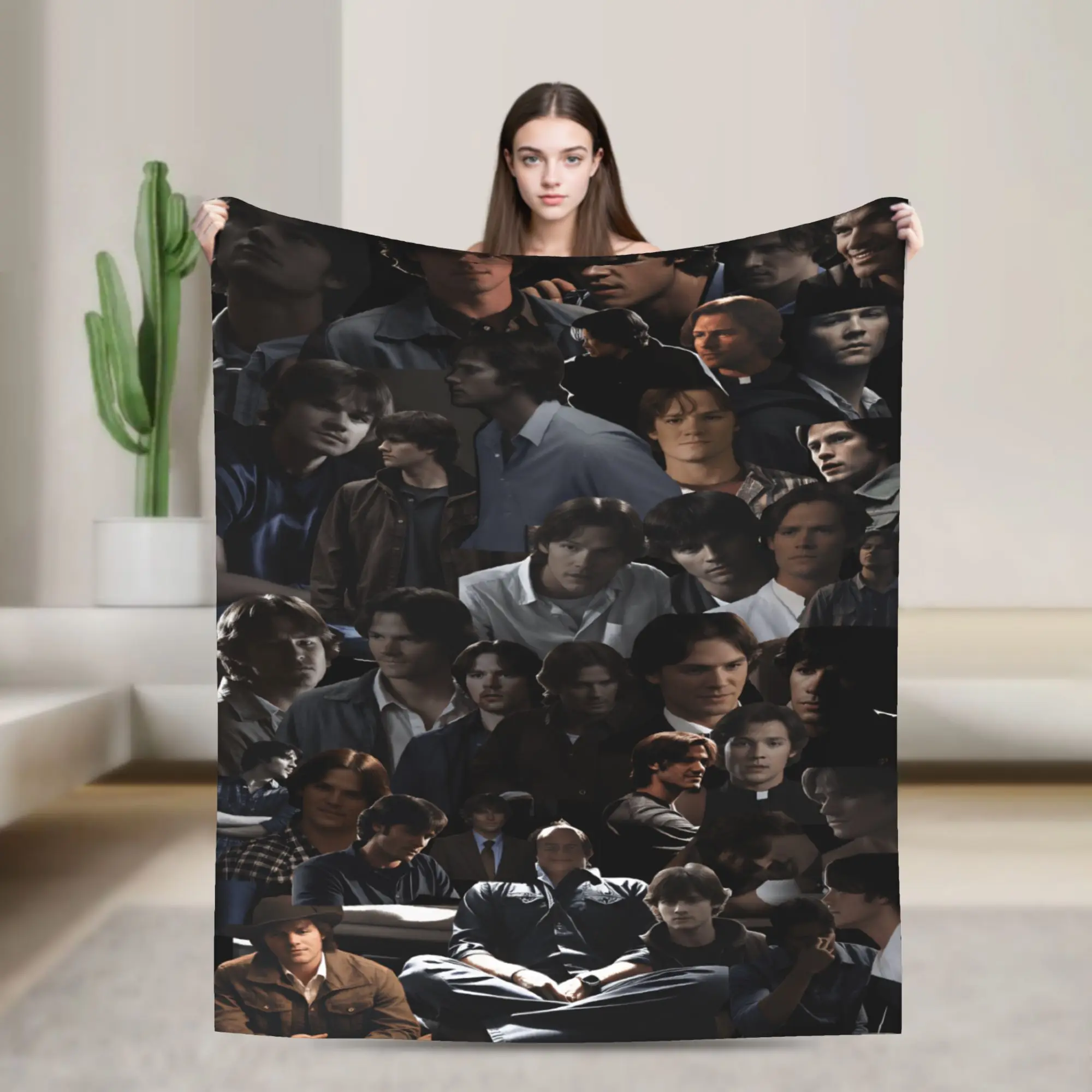 Warm Soft Blanket Decorative Sam Winchester Supernatural Bedding Throws  Flannel Bedspread For Couch Chair Bed Sofa Bed Cover