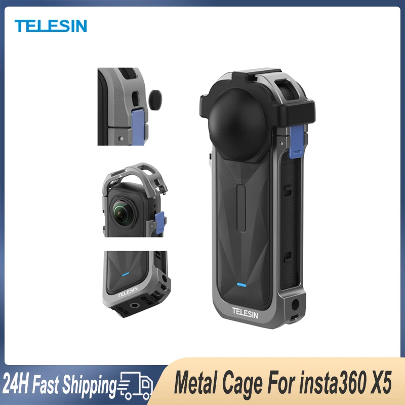 JYYXF إطار معدني ل Insta360 X5 للصدمات واقية قفص أرنب غطاء للعدسات ل Insta360 X5 ملحقات الكاميرا قوس