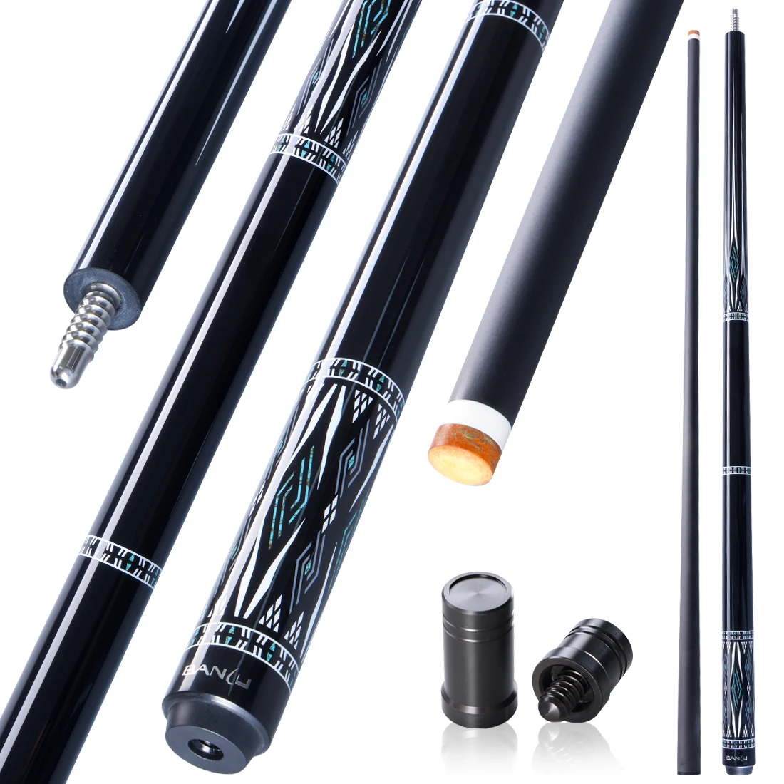 Banly SH Series Carbon Fiber Pool Cue Stick, 12.5mm Tip Low Deflection Billiard Cue, Pro Taper Design Precise Easy Control for A