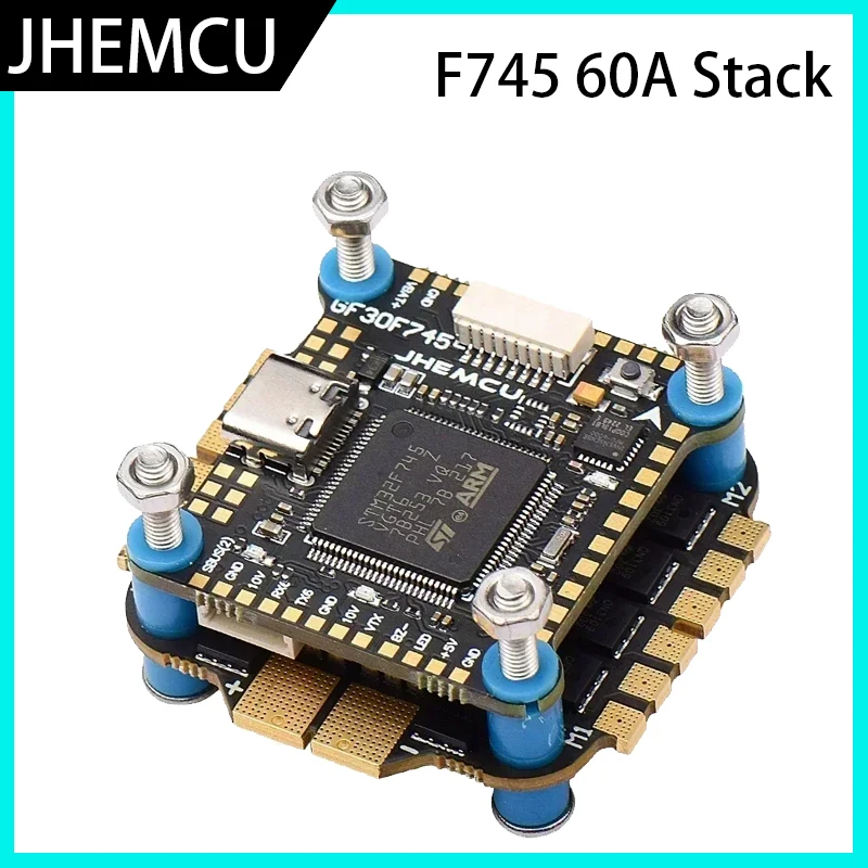 Controlador de Vuelo Future Flight JHEMCU GF30F745-ICM, Caja Negra de 16MB, ESC 4 en 1 AM32 60A, 3-6S, 30.5X30.5mm, Piezas para Drones de Carreras