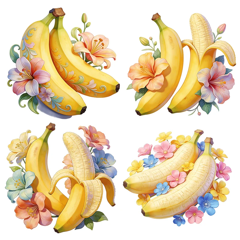 Three Ratels CEE224 Watercolor Banana Art Wall Stickers for Home Decoration Kitchen refrigerator decal