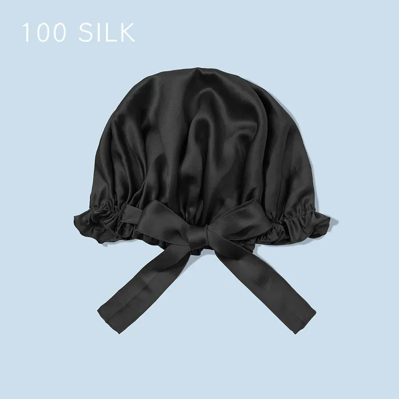 100% Mulberry Silk Night Cap Pure Silk Hair Bonnet For Sleep Elastic Silk Cap Luxury Natural Turban For Hair Sleeping Gift