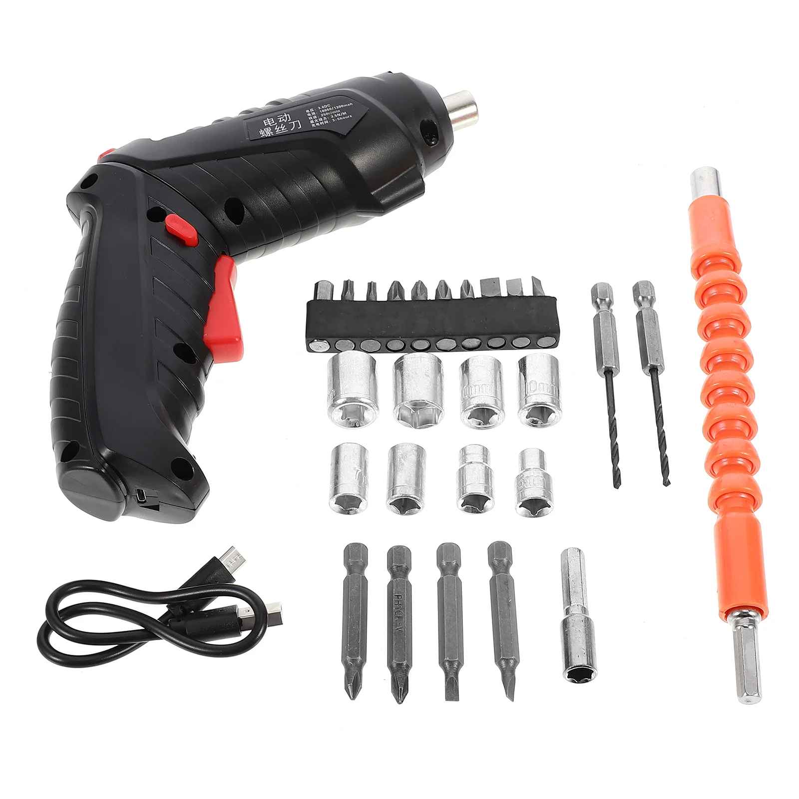 

1Set Electric Screwdriver Kit Rechargeable Cordless Mini Hand Drill USB Chargeable Household Repair Tool for DIY Projects and