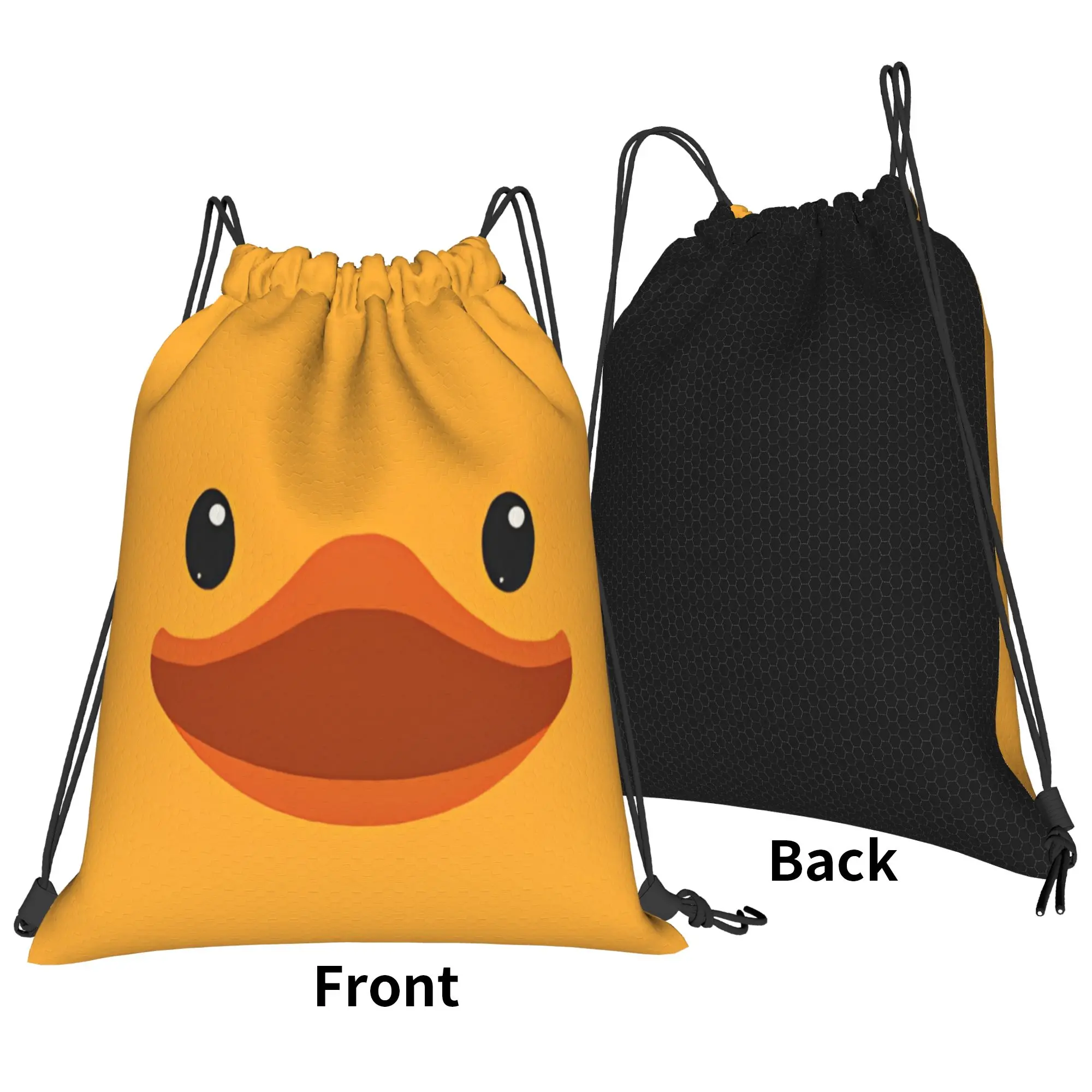 Yellow Duck Bag Drawstring Backpack Sports Gym Sackpack Water Resistant Cute Ducky String Bag for Hiking 36cm (W) x 43cm (H)