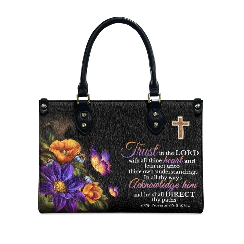 Designer Handbags Trust In The Lord Proverbs Cross Personalized Gif for Female Eastern Star Ladies Casual Totes Bolsas Femininas