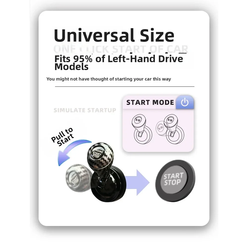 

Car Interior Upgrade Carbon Fiber Carbon Fiber Knob Pull-Rod Switch Pull-rod Mechanism Non-slip Design Easy Installation For BMW