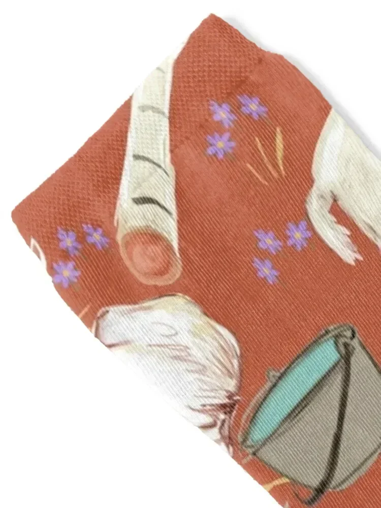 Goat pattern in orange brown Socks custom sports winter thermal winter sports and leisure Boy Socks Women's