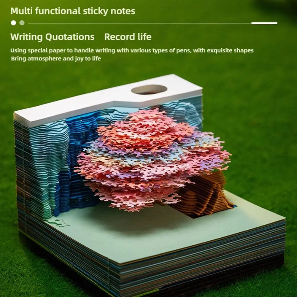 2025 Desktop Decor 3D Notepad Sakura Treehouse 3D Memo Pad Block Note Offices Paper Notes Christmas Birthday Novel Gifts