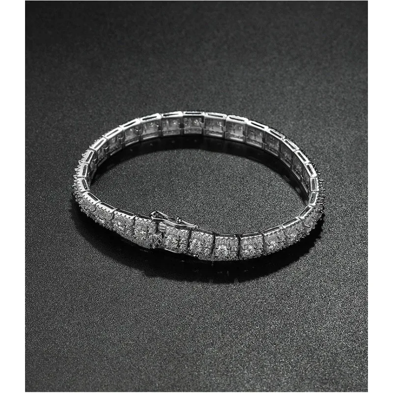 Fylia Jewelry   Luxury Solid Platinum PT950 Women's Deluxe Moissanite Diamond Bracelet Women's Full Diamond Bracelet