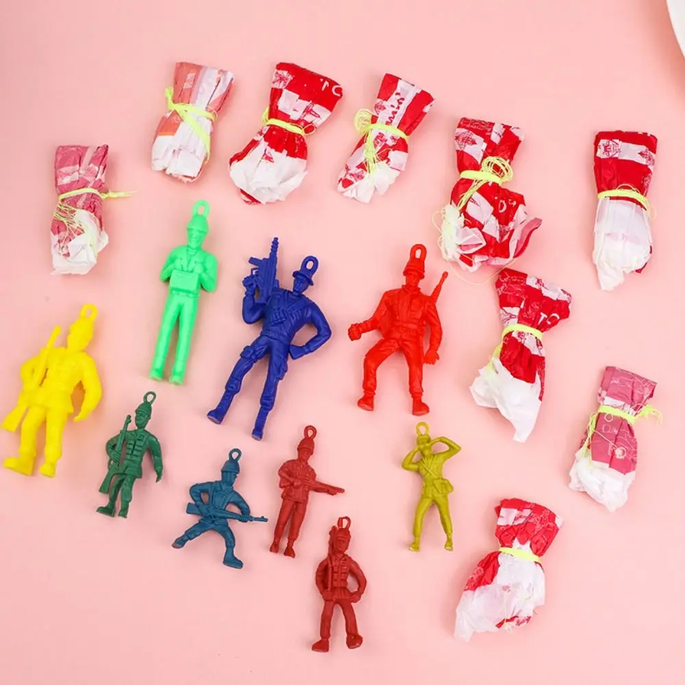 10pcs Figure Soldier Hand Throwing Parachute Toy Play Game Funny Sports Parachute Soldier Sports Play Creative Jump