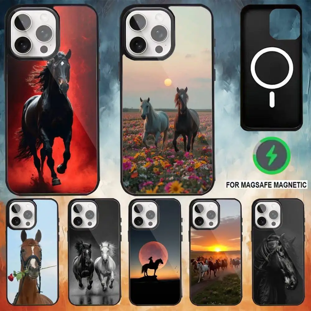 

Cartoon The horse Phone Case For iPhone17,16,15,14,13,12,11 Plus,Pro Max Magnetic For Magsafe Wireless Charging