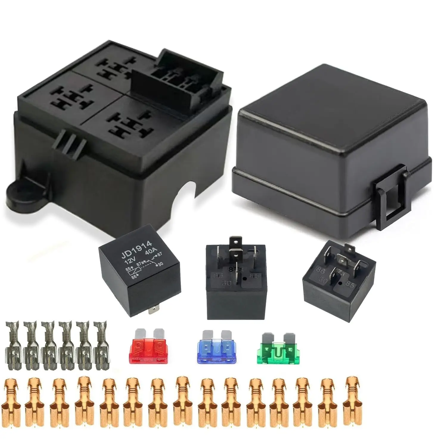 12V 3-Wege Wasserdichte Relaisbox Vorverdrahtete Sicherungs- und Relaisbox 3-Slot ATC/ATO Sicherungsrelaisblock Universelles Relaispanel für Automobile – Detail 3