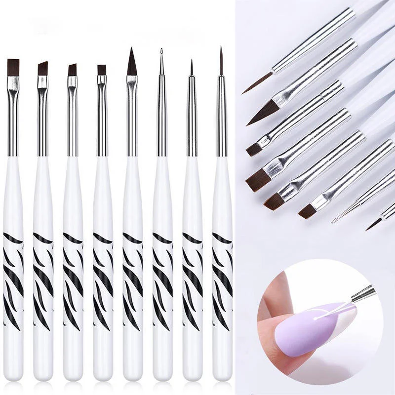 8-teiliges Nail-Art-Pinsel-Set – Nail Art Zebra Design Bewertung und Preis