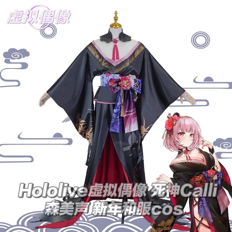 

COS-HoHo аниме Vtuber Hololive Mori Calliope новогоднее кимоно игровой костюм униформа косплей костюм Хэллоуин вечерние наряд для ролевых игр