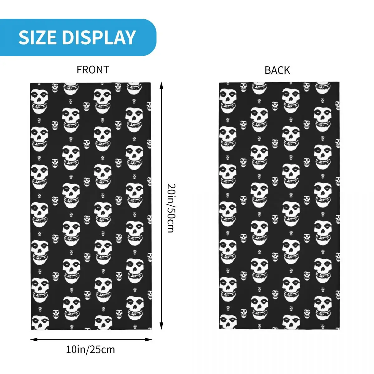 Custom Rock Punk Band Misfits Skull Face Bandana Neck Warmer Men Women Winter Hiking Ski Scarf Gaiter Heavy Metal Face Cover