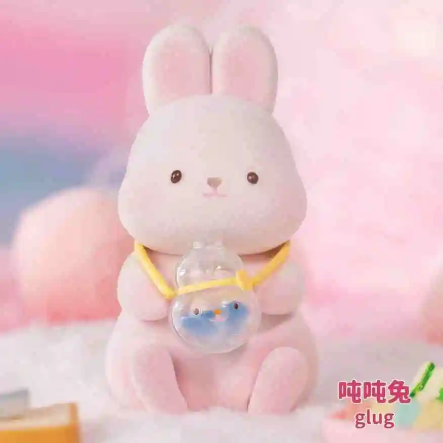 Momo Bunny Daily Day Series Blind Box Kawaii Cartoon Flocking Momo Rabbit Figure Doll Toys Creative Desktop Decoration Gifts