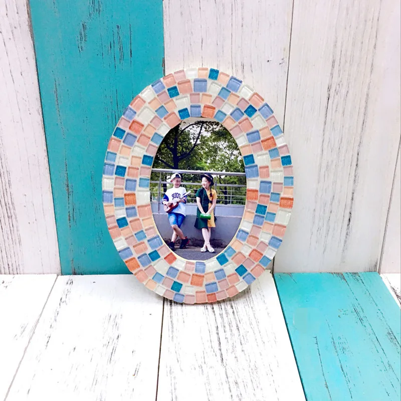 DIY Photo Frame Glitter Irregular Glass Mosaic Stone Tiles for Craft Material DIY Mosaic Making Glass Pebbles Children Puzzle