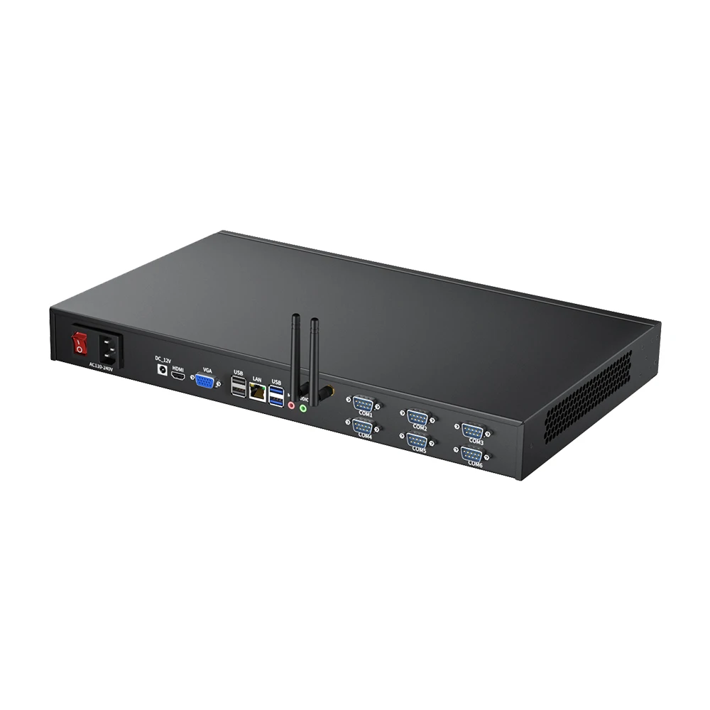 IKuaiOS-1U Rackmount IPC, 6ª Geração, Core i3, i5, 6COM, RS232, RS485, Visão de Máquina IoT, Win7, 10, Ubuntu, 1356-TI4