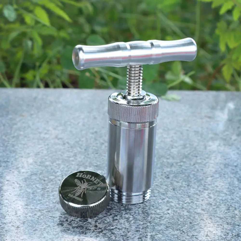 Aluminum Cigarette Tobacco Press Spice Hand Crusher Pepper Mill Handmade Metal Smoking Press Accessories