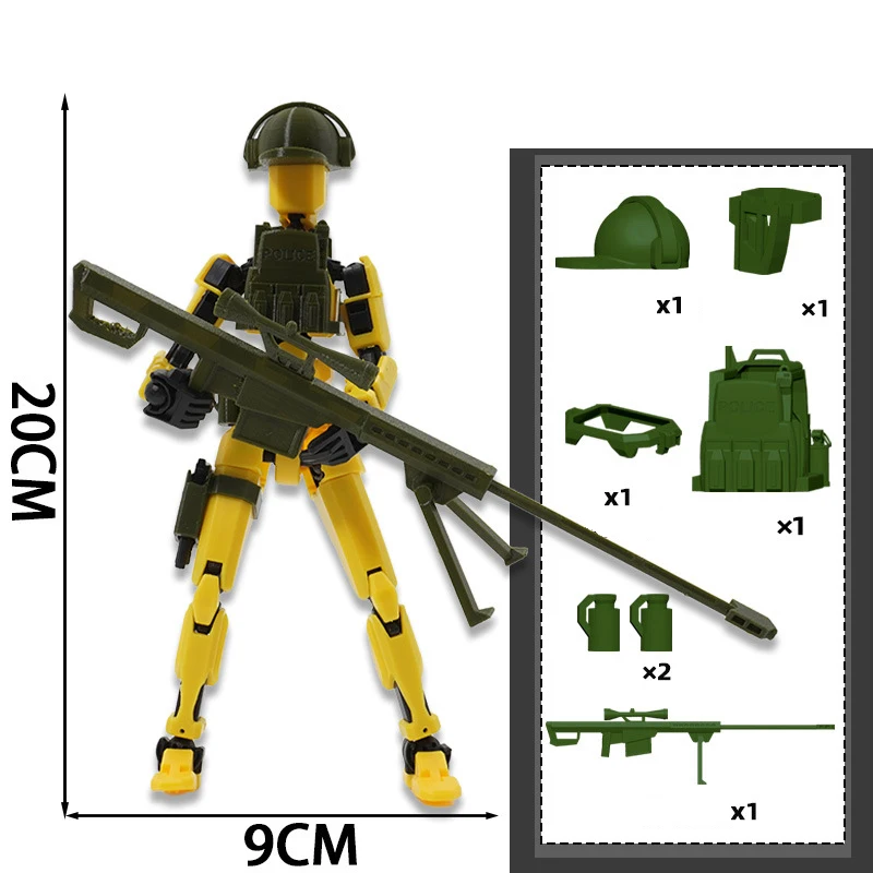 Soldados militares13 figuras de ação t13 figura 3d impresso multi-articulado móvel sorte 13 figura de ação manequim diy montagem brinquedos
