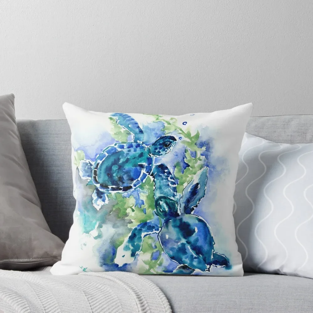 

Sea Turtles Turquoise BLue design Throw Pillow Elastic Cover For Sofa pillows decor home covers for pillows pillow