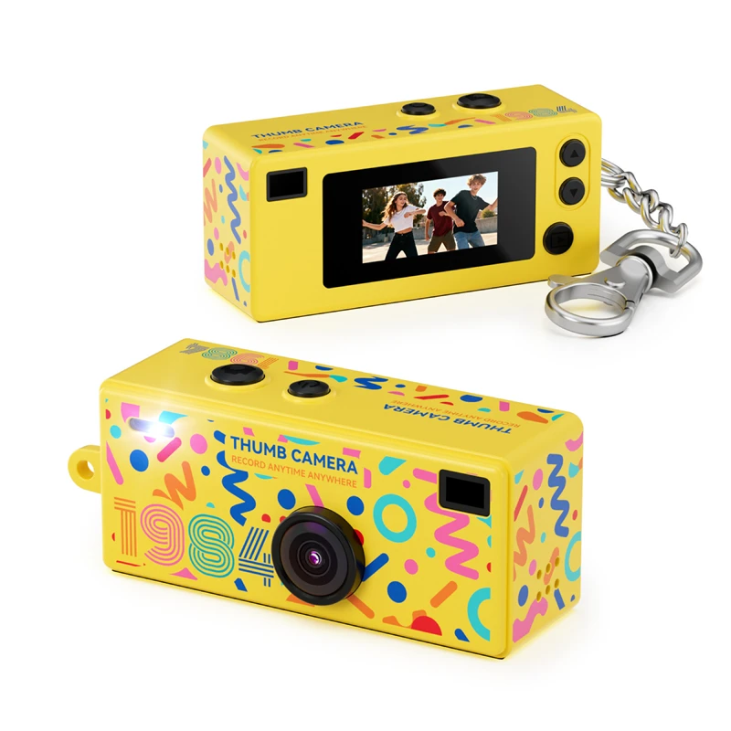 Lenovo Neue 1080P Cartoon-Kamera Mini-Kamera für Fotos und Videos Tragbare Daumengroße Kamera für Studenten Perfekt als Geschenk.