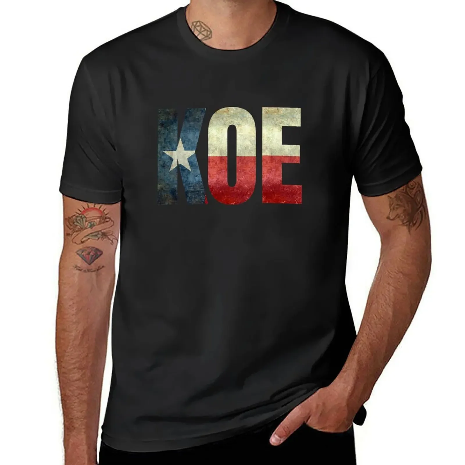 KOE (Wetzel) Texas Flag T-Shirt anime clothes tees cotton graphic tees for a boy mens clothes