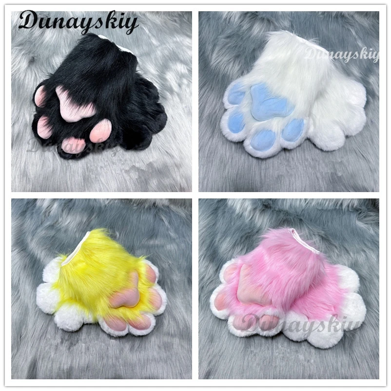 

Cute Plush Cosplay Costume Furry Color Animal Paw Gloves Cat Girl Gloves Cat Paw Cute Plush Fursuit Spot Finished Product