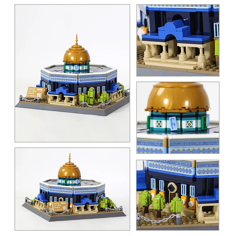 المزيد من الأنماط الإبداعية مسجد العمارة الشهيرة بنة نموذج مجموعات الطوب مجموعة ألعاب للأطفال والكبار الهدايا