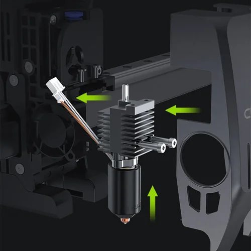 Imagen 2 del producto Kit de bloque calefactor de cerámica Creality K2 Plus con boquilla de intercambio rápido integrada totalmente metálica de 0,4 mm 350 ° C Resistencia a altas temperaturas