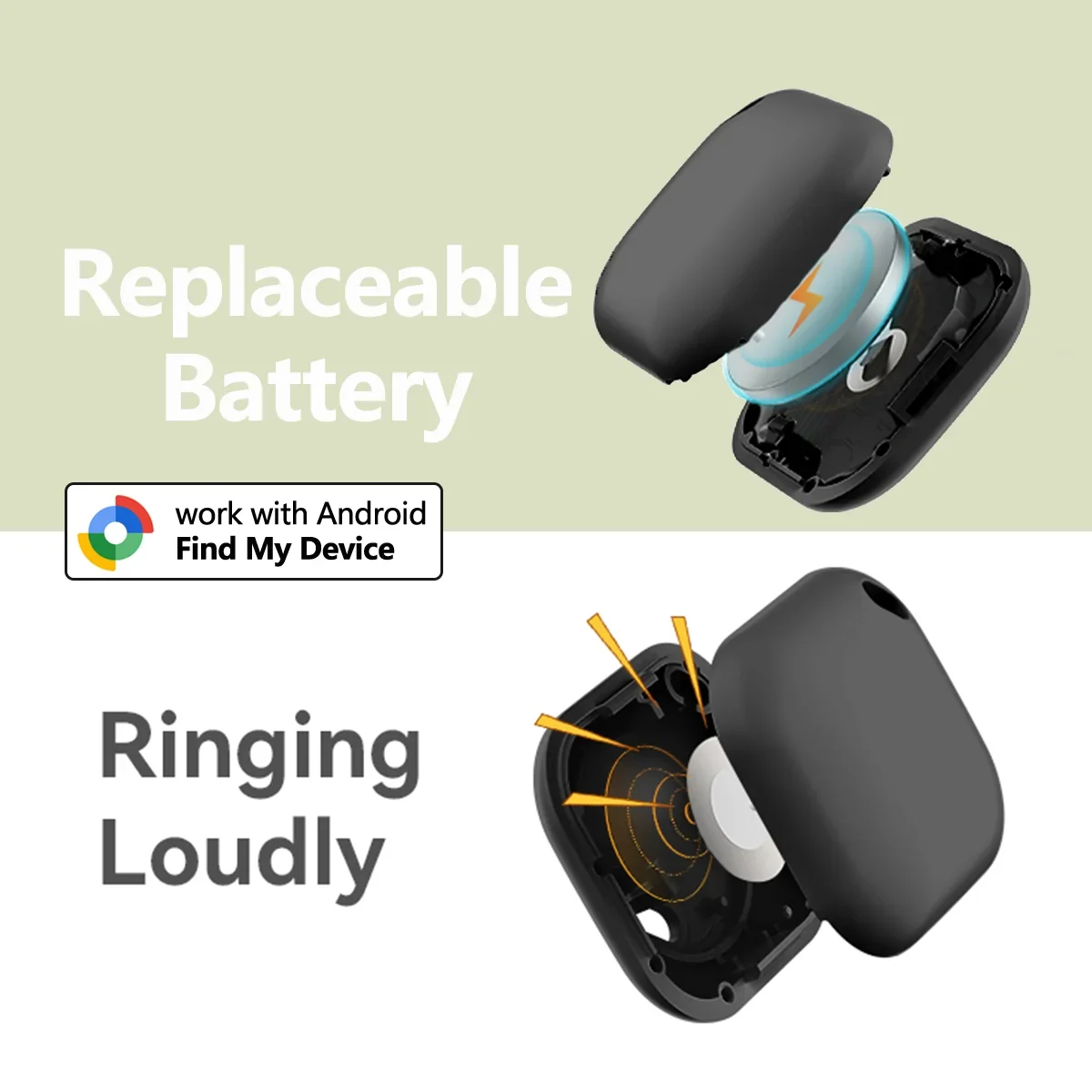 CD Google Smart Tracker Tag for Android Device Find Hub App Air Tag Key Finder Pet/bag Tracker Google Certified Bluetooth Finder