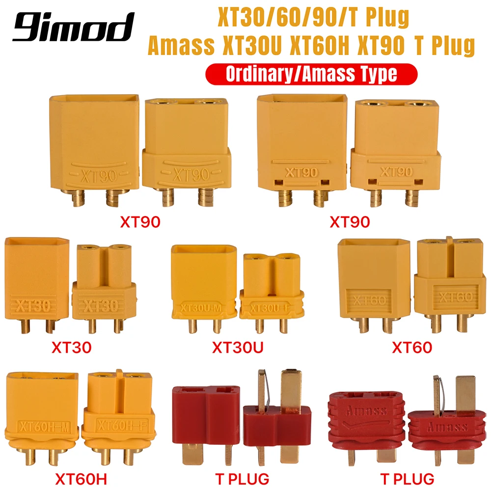 9IMOD XT60 XT30 XT90 T-plug Male Female Bullet Connectors Amass XT30U XT60H Power Plugs